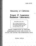 Cover page: LINEAR COMPUTATION OF FUNCTION APPROXIMATION WITH APPLICATION TO FITTING AND EDITING TWO-DIMENSIONAL DATA