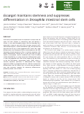 Cover page: Escargot maintains stemness and suppresses differentiation in Drosophila intestinal stem cells