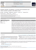 Cover page: Thrombus magnetic susceptibility is associated with recanalization and clinical outcome in patients with ischemic stroke