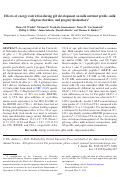 Cover page: Effects of energy restriction during gilt development on milk nutrient profile, milk oligosaccharides, and progeny biomarkers.