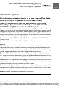 Cover page: Detecting conversation topics in primary care office visits from transcripts of patient-provider interactions