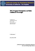 Cover page: WIC Program Participation and Early Childhood Overweight