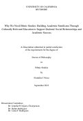 Cover page: Why We Need Ethnic Studies: Building Academic Familismo Through Culturally Relevant Education to Support Students' Social Relationships and Academic Success