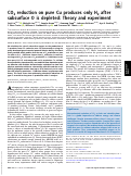 Cover page: CO2 reduction on pure Cu produces only H2 after subsurface O is depleted: Theory and experiment