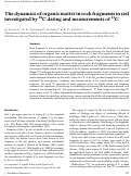 Cover page: The dynamics of organic matter in rock fragments in soil investigated by 14C dating and measurements of 13C