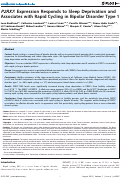 Cover page: P2RX7: Expression Responds to Sleep Deprivation and Associates with Rapid Cycling in Bipolar Disorder Type 1