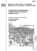 Cover page: Grazing-Incidence Monochromators for Third Generation Synchrotron Radiation Sources