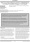 Cover page: Point-of-care Echocardiogram as the Key to Rapid Diagnosis of a Unique Presentation of Dyspnea: A Case Report