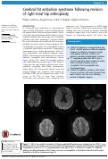 Cover page: Cerebral fat embolism syndrome following revision of right total hip arthroplasty