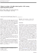 Cover page: Clinical correlates of health-related quality of life among opioid-dependent patients