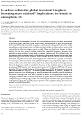 Cover page: Is carbon within the global terrestrial biosphere becoming more oxidized? Implications for trends in atmospheric O2