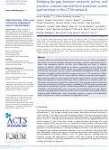 Cover page: Erratum: Bridging the gap between research, policy, and practice: Lessons learned from academic-public partnerships in the CTSA network - CORRIGENDUM.