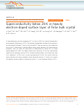 Cover page: Superconductivity below 20 K in heavily electron-doped surface layer of FeSe bulk crystal