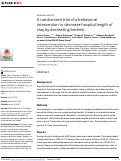 Cover page: A randomized trial of a behavioral intervention to decrease hospital length of stay by decreasing bedrest