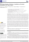 Cover page: The Mucin Family of Proteins: Candidates as Potential Biomarkers for Colon Cancer.