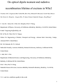 Cover page: On Optical Dipole Moment and Radiative Recombination Lifetime of Excitons in WSe2