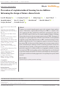 Cover page: Prevention of cisplatin‐induced hearing loss in children: Informing the design of future clinical trials