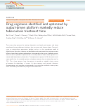 Cover page: Drug regimens identified and optimized by output-driven platform markedly reduce tuberculosis treatment time.