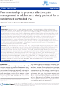 Cover page: Peer mentorship to promote effective pain management in adolescents: study protocol for a randomised controlled trial