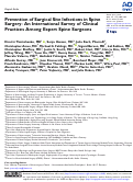 Cover page: Prevention of Surgical Site Infections in Spine Surgery: An International Survey of Clinical Practices Among Expert Spine Surgeons.