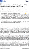 Cover page: Effects of Mitochondrial-Derived Peptides (MDPs) on Mitochondrial and Cellular Health in AMD