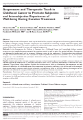 Cover page: Acupressure and Therapeutic Touch in Childhood Cancer to Promote Subjective and Intersubjective Experiences of Well-being During Curative Treatment