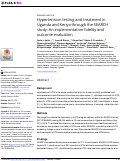 Cover page: Hypertension testing and treatment in Uganda and Kenya through the SEARCH study: An implementation fidelity and outcome evaluation