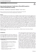 Cover page: Improving the Automatic Classification of Brain MRI Acquisition Contrast with Machine Learning