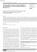 Cover page: Primary Mpox and Secondary Syphilis in an HIV Patient: A Community Hospital Experience