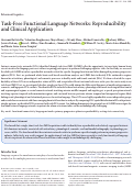 Cover page: Task-Free Functional Language Networks: Reproducibility and Clinical Application