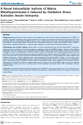 Cover page: A Novel Intracellular Isoform of Matrix Metalloproteinase-2 Induced by Oxidative Stress Activates Innate Immunity