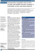 Cover page: Perioperative mortality rates in low-income and middle-income countries: a systematic review and meta-analysis