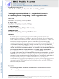 Cover page: Testing Prospective Effects in Longitudinal Research: Comparing Seven Competing Cross-Lagged Models