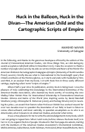 Cover page: Huck in the Balloon, Huck in the Divan--The American Child and the Cartographic Scripts of Empire