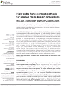 Cover page: High-order finite element methods for cardiac monodomain simulations