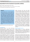 Cover page: Apremilast for the treatment of psoriatic arthritis