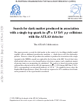 Cover page: Search for dark matter produced in association with a single top quark in $\sqrt{s}=13$ TeV $pp$ collisions with the ATLAS detector