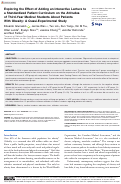 Cover page: Exploring the Effect of Adding an Interactive Lecture to a Standardized Patient Curriculum on the Attitudes of Third-Year Medical Students About Patients With Obesity: A Quasi-Experimental Study