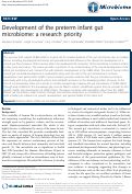 Cover page: Development of the preterm infant gut microbiome: a research priority