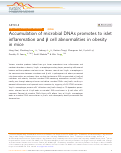 Cover page: Accumulation of microbial DNAs promotes to islet inflammation and β cell abnormalities in obesity in mice