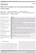 Cover page: SARS‐CoV‐2 surveillance for a non‐human primate breeding research facility