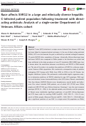 Cover page: Race affects SVR12 in a large and ethnically diverse hepatitis C-infected patient population following treatment with direct-acting antivirals: Analysis of a single-center Department of Veterans Affairs cohort.