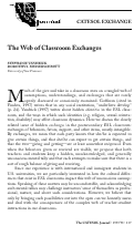 Cover page: The Web of Classroom Exchanges