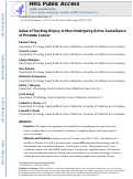 Cover page: Value of Tracking Biopsy in Men Undergoing Active Surveillance of Prostate Cancer