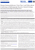 Cover page: Human Immunodeficiency Virus Type 1 and Tuberculosis Coinfection in Multinational, Resource-limited Settings: Increased Neurological Dysfunction