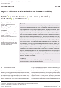 Cover page: Impacts of indoor surface finishes on bacterial viability