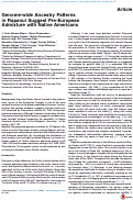 Cover page: Genome-wide Ancestry Patterns in Rapanui Suggest Pre-European Admixture with Native Americans