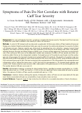 Cover page: Symptoms of Pain Do Not Correlate with Rotator Cuff Tear Severity