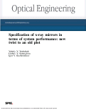 Cover page: Specification of x-ray mirrors in terms of system performance: new twist to an old plot