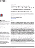 Cover page: Metabarcoding of Fecal Samples to Determine Herbivore Diets: A Case Study of the Endangered Pacific Pocket Mouse